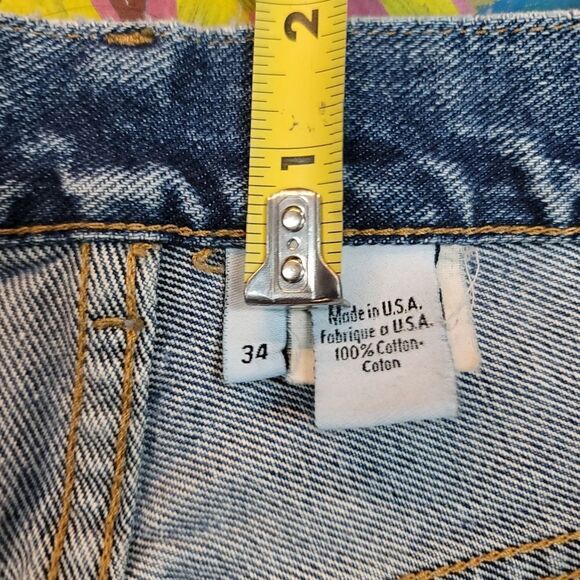 Vintage 90s Calvin Klein blue jeans size 34 - made in USA w button fly - Picture 6 of 12